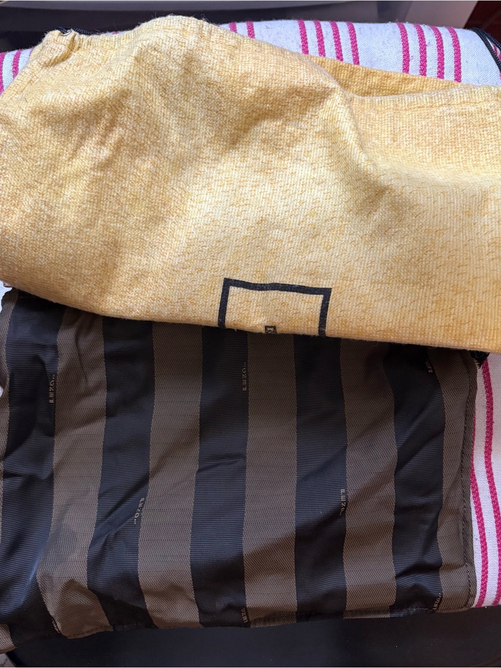 Fendi Olive Green and Black Striped Crossbody Bag - Picture 8 of 8